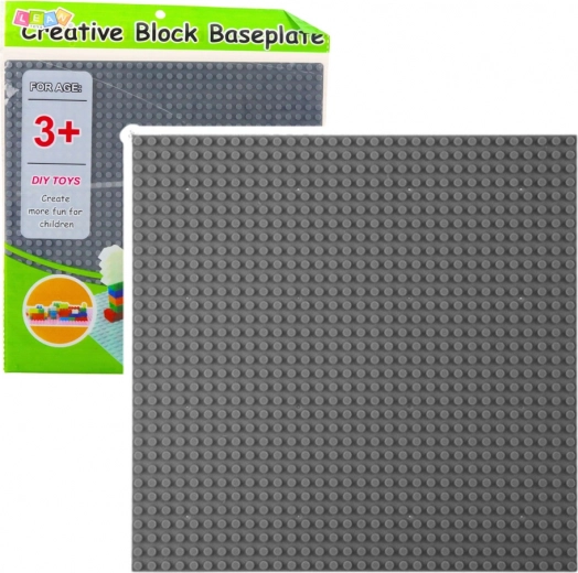 Konstrukcijska plošča za gradbene kocke siva 25,5 x 25,5 cm