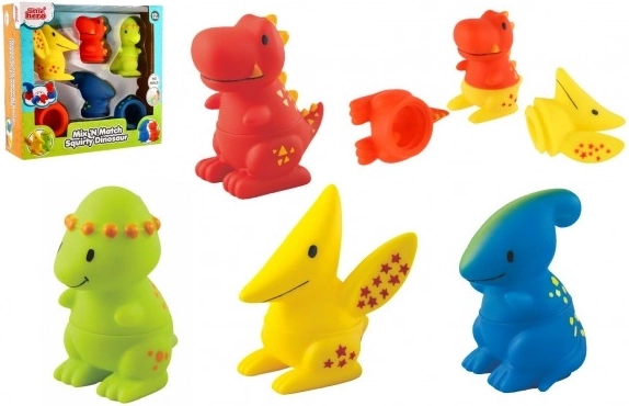 Komplet sestavljivih brizgajočih dinozavrov za v kad LITTLE HERO MIX 'N MATCH