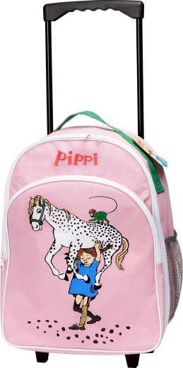 Rožnat otroški kovček na kolesih Pippi