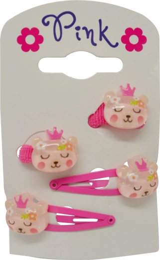 Medvedkovi lasni dodatki – set 4 kosov (sponke in elastike)