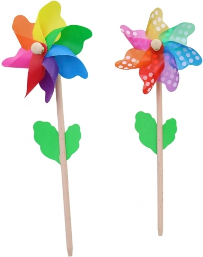 Vetrnica 14 cm z leseno palčko, 3 vrste