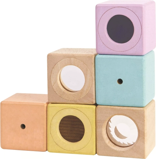 Senzorične kocke PlanToys (6 kosov)