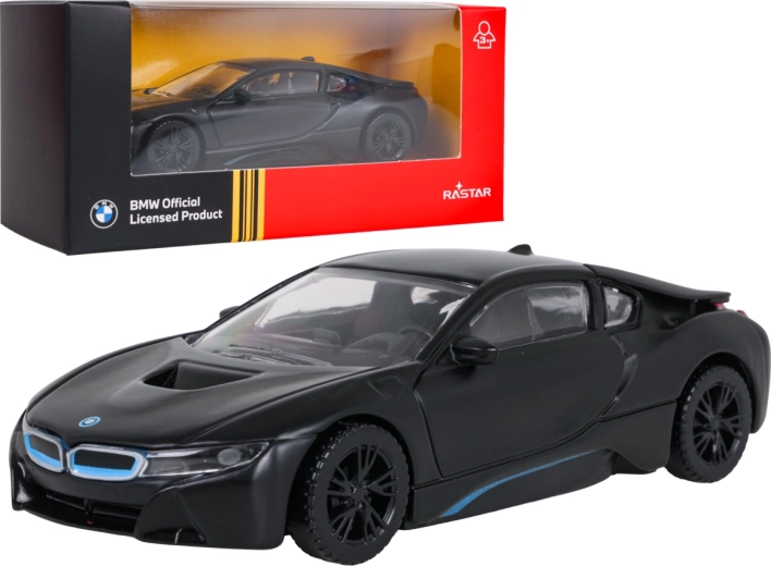 Metal BMW i8 Rastar model in 1:43 scale – Black