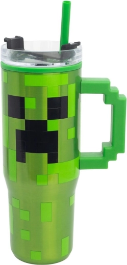Minecraft thermal tumbler with straw 770 ml