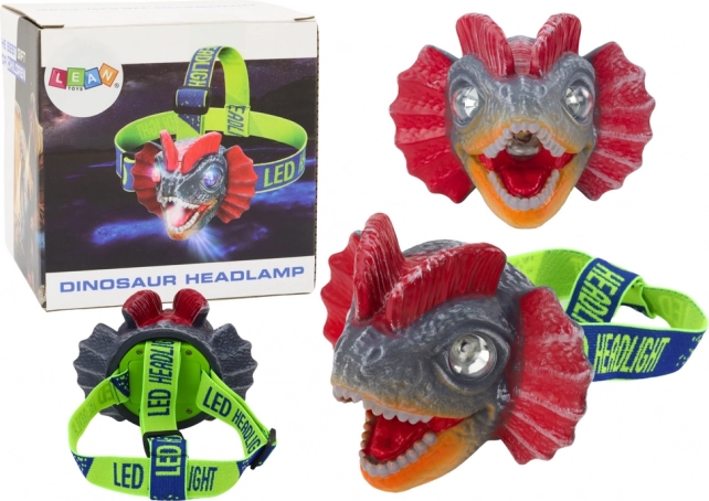 Naglavna svetilka Dinozaver z nastavljivim trakom in 3 LED diode