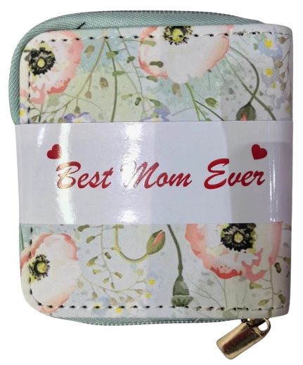 Pink women's wallet – pink poppies