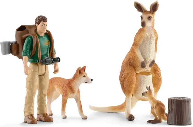 Schleich komplet kengurujev – pustolovščina v avstralskem grmovju
