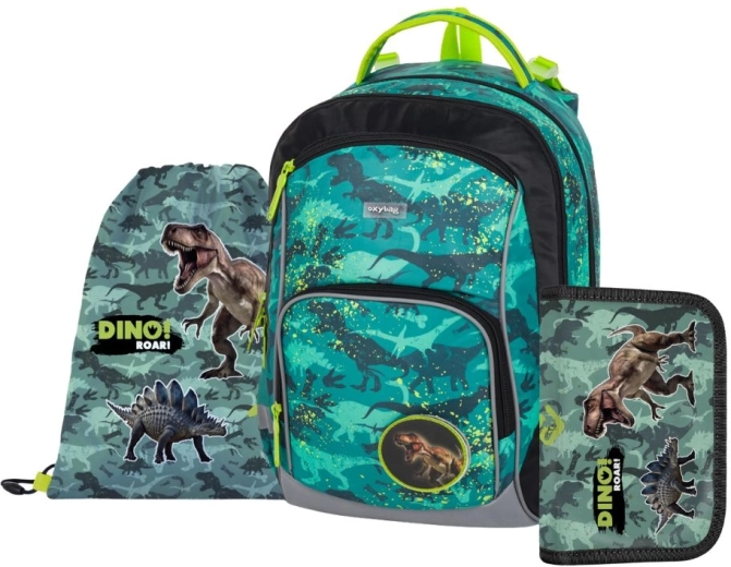 Šolski set Oxybag OXY GO Dino – nahrbtnik, vrečka in peresnica