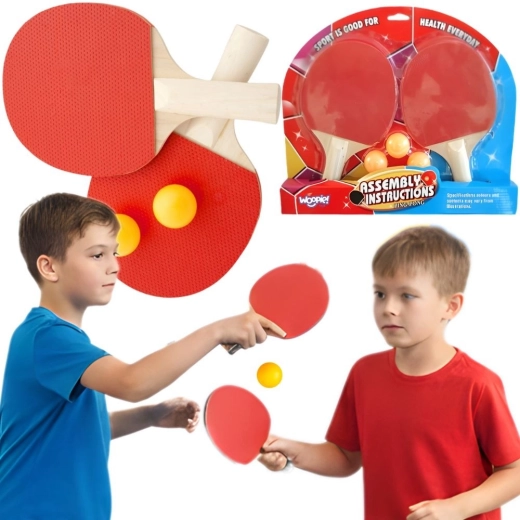 Woopie komplet loparjev za namizni tenis s 3 žogicami