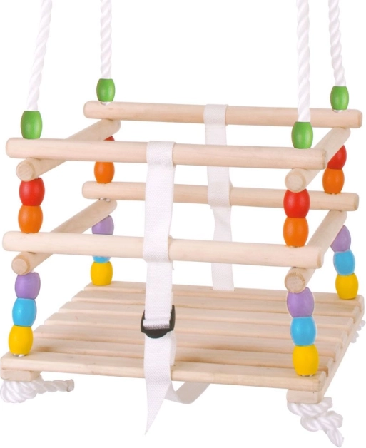 Lesena otroška gugalnica z lesenimi kroglicami Bigjigs Toys