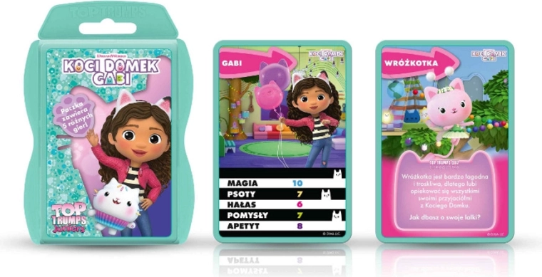 Kartonasta družabna igra Top Trumps Junior – Gabi in Mačja hiša