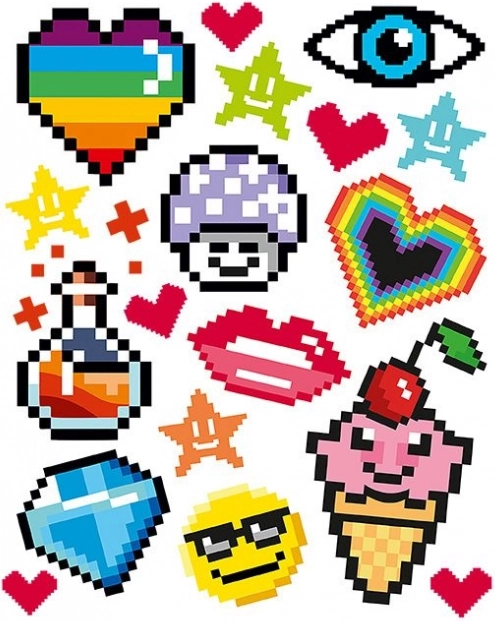 likalni motivi s piksel vzorci – 2 veliki poli