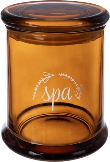 Spa kozmetični lonček iz jantarnega stekla 330 ml s pokrovčkom