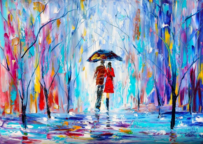 Puzzle Enjoy Ljubezen v dežju 1000 koščkov