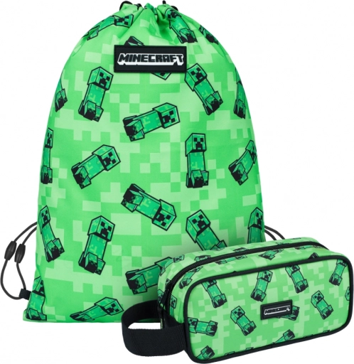 Šolski set MINECRAFT Creeper – peresnica in vreča za obutev