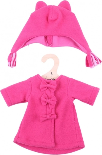 Rožnati jopiček s kapico za punčko 38 cm BIGJIGS TOYS