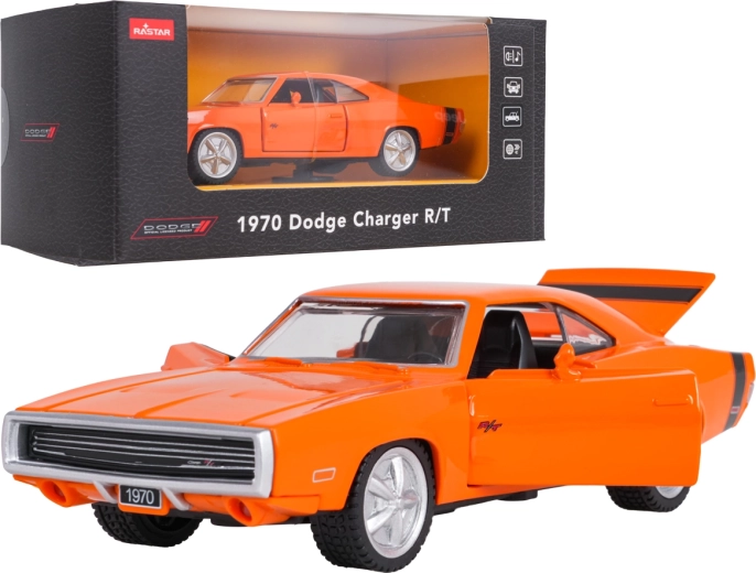 Kovinski model Dodge Charger R/T 1970 oranžen 1:36 RASTAR