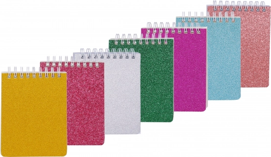 Zvezni bleščeči notes 8,8 × 12,5 cm, 70 listov