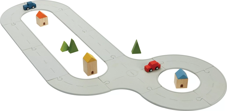 Gumijasta avto in železniška proga PlanToys