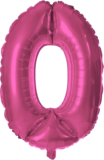 Foliasti balon številka 0 30 cm roza TORO