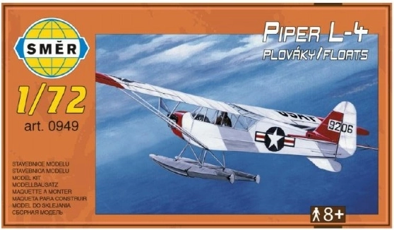 Model Piper L-4 with Floats 1:72 Scale