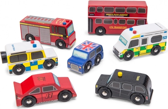 Le Toy Van londonski komplet lesenih avtomobilčkov