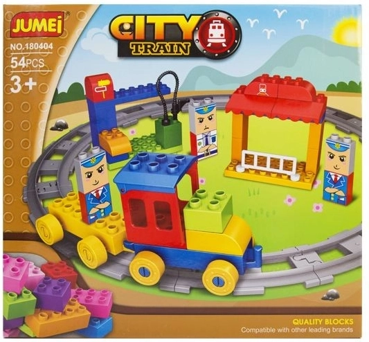Jumei City gradbeni set vlakec 54 delov 28 × 26 cm - 1 kos