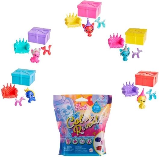 Barbie Color Reveal živalica za zabavo - 1 kos