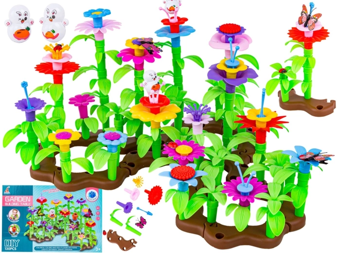 Flower Garden construction set – a set to build a flower arrangement (130 pieces)