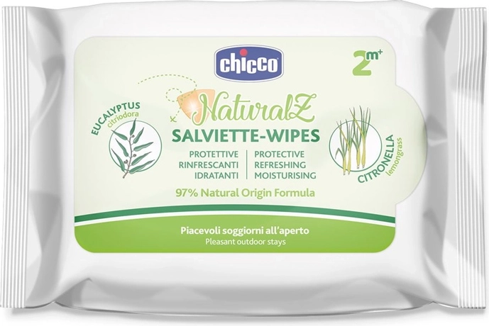 Chicco NaturalZ zaščitni in osvežilni robčki proti mrčesu 20 kosov