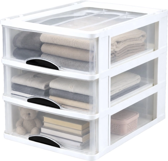 3 transparent drawers for a quick overview