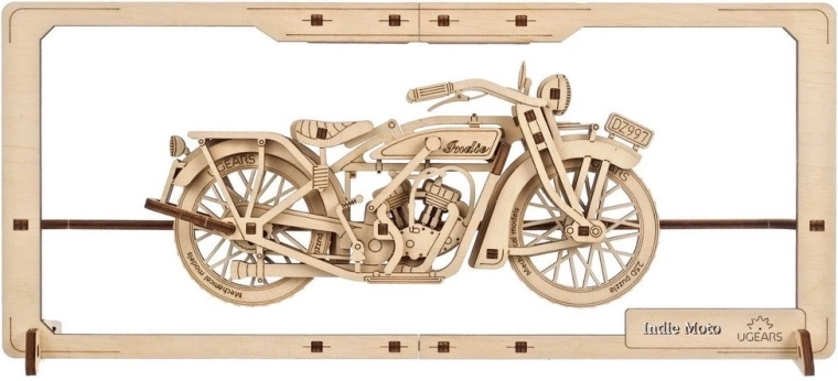 Ugears lesena mehanska 2,5D sestavljanka Indie Moto