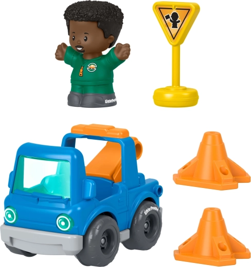 Fisher-Price Little People komplet vlečne službe z vozilcem, figurico in dodatki