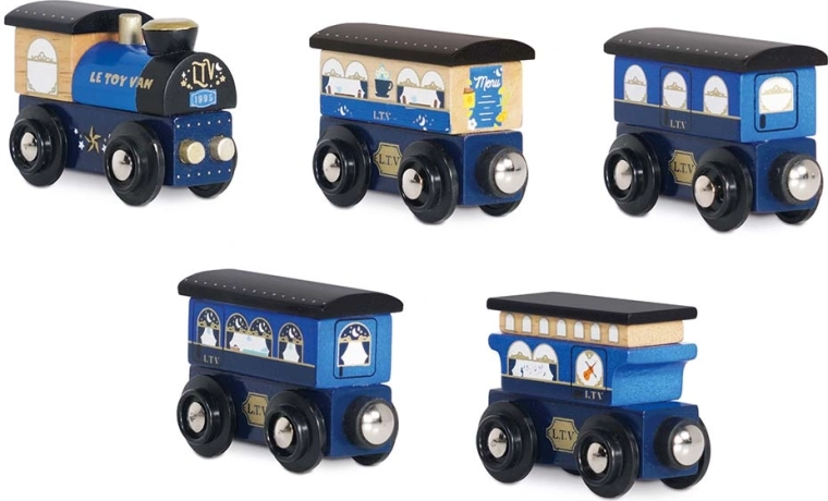 Leseni vlak Twilight s kompletom vagonov Le Toy Van