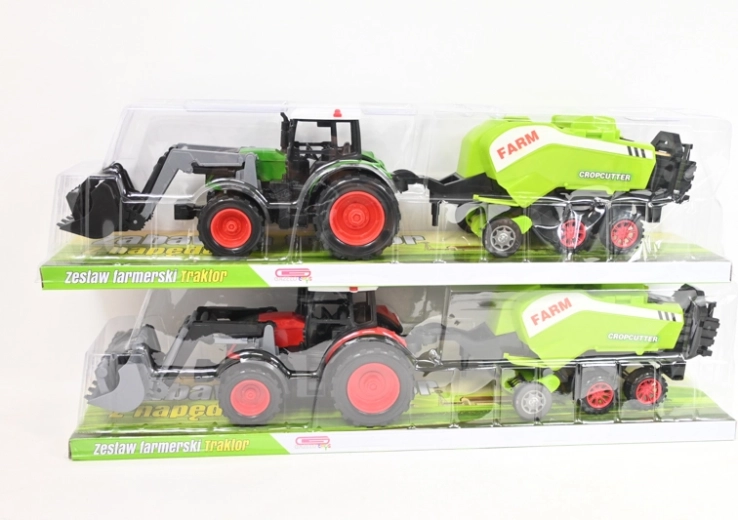 Tractor with front loader and agricultural machine - 1 piece