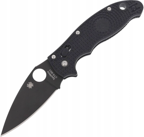 Spyderco Manix 2 Lightweight Black Folding Knife, black DLC finish, FRN handle 8.6 cm