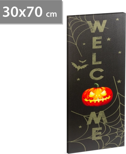 LED-halloweenska slika za na steno z napisom Welcome