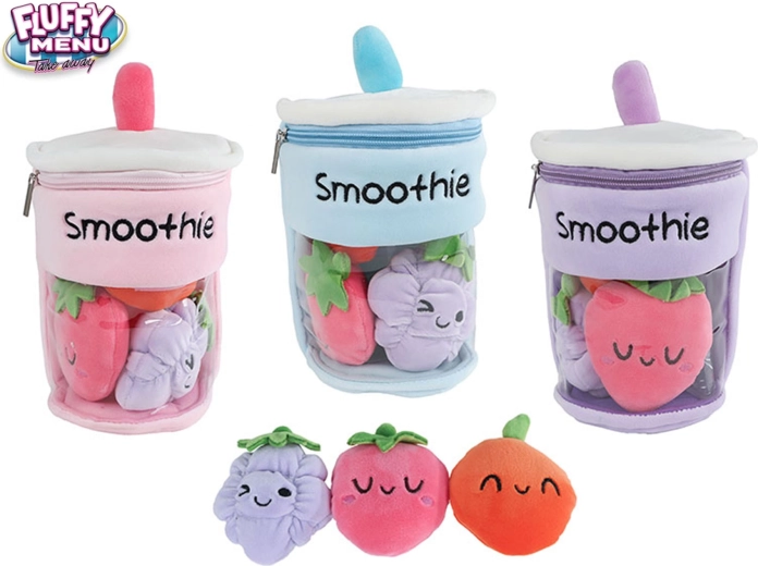 Plišasti smoothie lonček z sadjem Fluffy Menu 25 cm