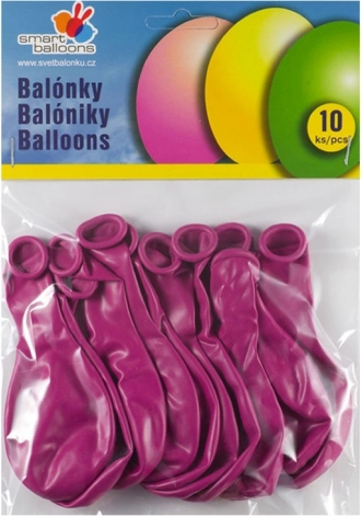 Komplet napihljivih balonov 10 kosov fuksija 26 cm
