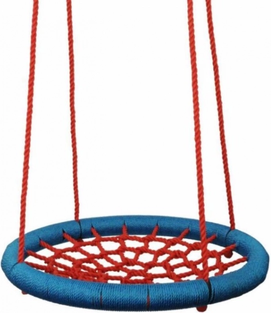 WOODY Gugalni krog rdeče-moder (premer 100 cm)