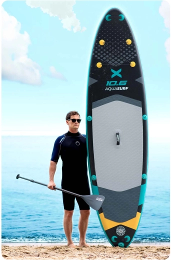 Vse v paketu: veslo, pumpa, leash in nahrbtnik