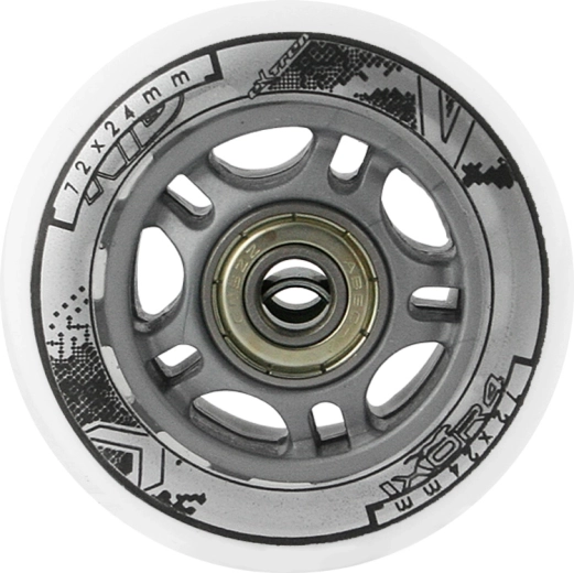 Komplet belih PU koles 72 × 24 mm z ležaji ABEC 7 NILS EXTREME