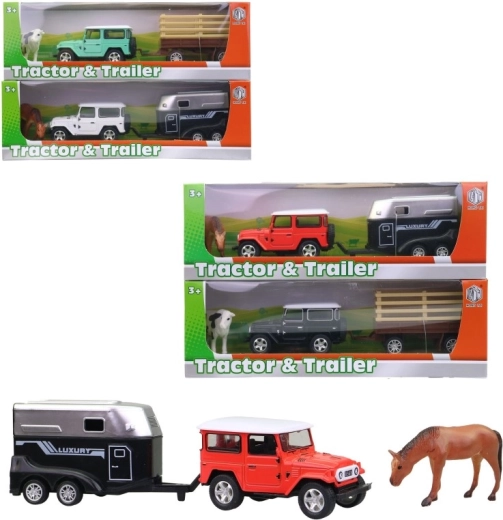 Car with trailer and animal - 1 piece