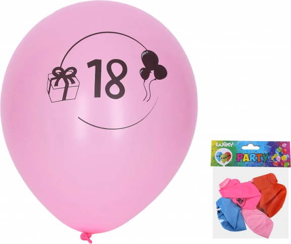 Napihljivi baloni 30 cm s številko 18 – set 5 kosov