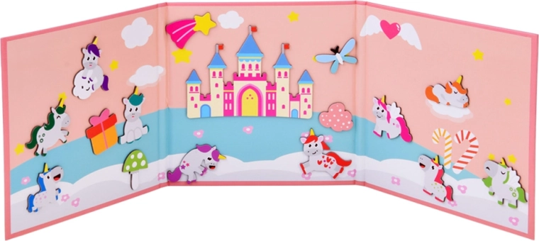 Fold-out magnetic board as a fairy-tale background