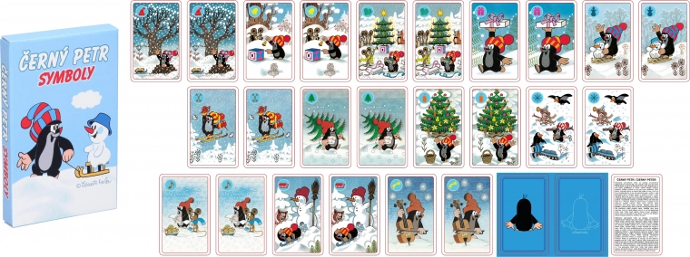 Črni Peter z motivi simbolov – klasična kartaška igra