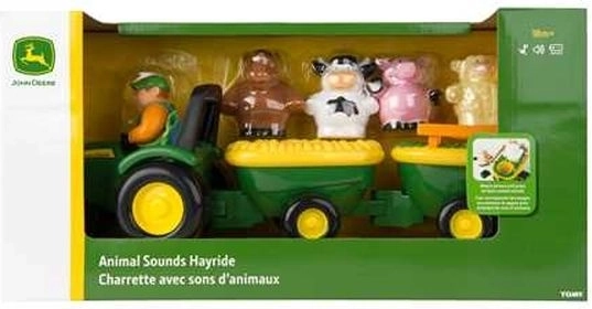 Tomy John Deere zvočni traktor z živalmi