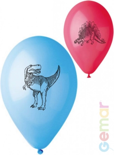 Gemar pastelni lateksni balon s potiskom dinozavrov 26 cm - 1 kos
