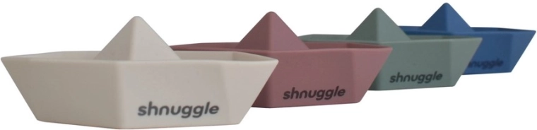 Shnuggle Stack and Sail zložljive silikonske ladjice za kopel (set 4 kosov)