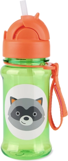 Skip Hop Zoo tritanova steklenička s slamico medvedek rakun 355 ml